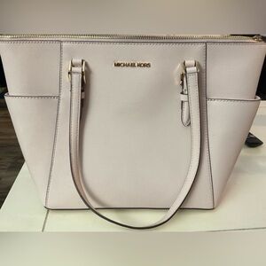 Michael Kors Blush Charlotte Large Saffiano Leather Top-Zip Tote Bag